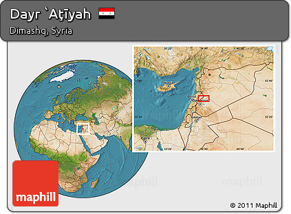 Satellite Location Map of Dayr `Aţīyah