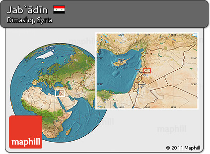 Satellite Location Map of Jab`ādīn