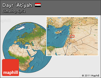 Satellite Location Map of Dayr `Aţīyah