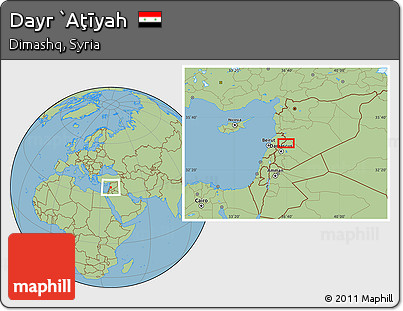 Savanna Style Location Map of Dayr `Aţīyah
