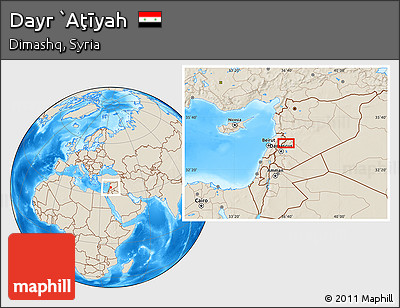 Shaded Relief Location Map of Dayr `Aţīyah