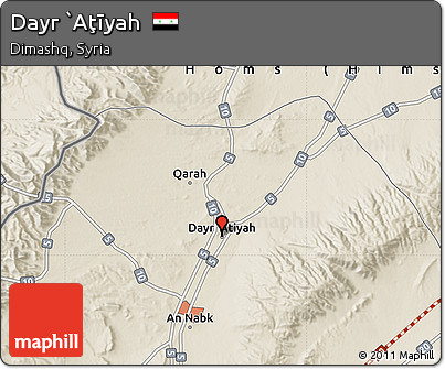 Shaded Relief Map of Dayr `Aţīyah