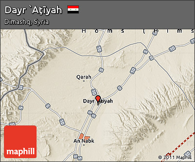 Shaded Relief Map of Dayr `Aţīyah