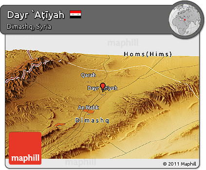 Physical Panoramic Map of Dayr `Aţīyah