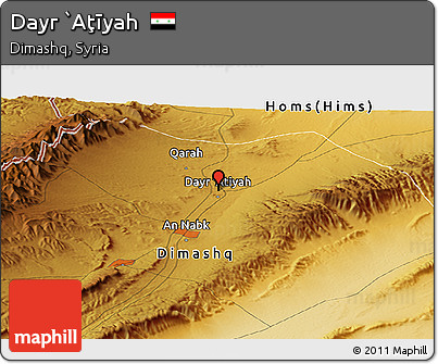 Physical Panoramic Map of Dayr `Aţīyah