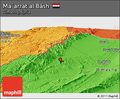 Political Panoramic Map of Ma`arrat Al Bāsh