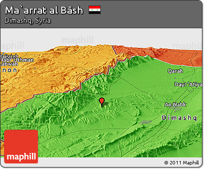 Political Panoramic Map of Ma`arrat Al Bāsh
