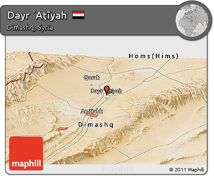 Satellite Panoramic Map of Dayr `Aţīyah