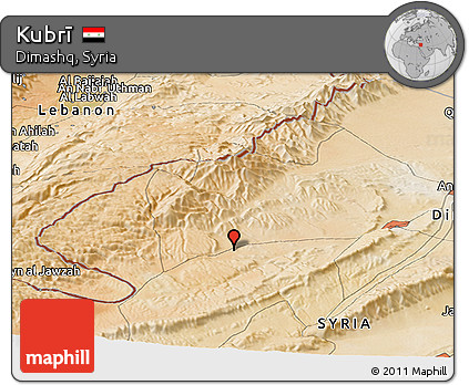 Satellite Panoramic Map of Kubrī