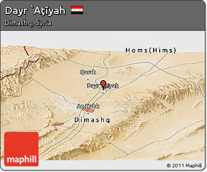 Satellite Panoramic Map of Dayr `Aţīyah