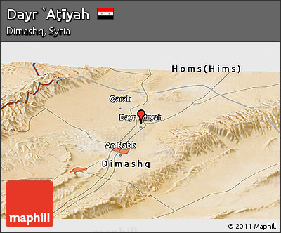 Satellite Panoramic Map of Dayr `Aţīyah