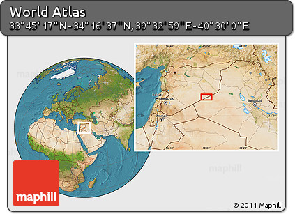 Satellite Location Map of the Area around 34° 0' 57" N, 40° 1' 29" E