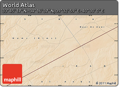Satellite Map of the Area around 34° 0' 57" N, 40° 1' 29" E