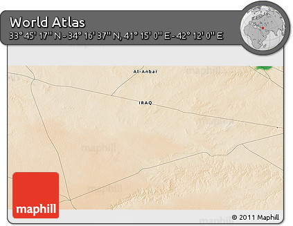 Satellite 3D Map of the Area around 34° 0' 57" N, 41° 43' 30" E