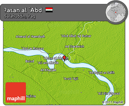 Physical 3D Map of Ḩasan Al `Abd