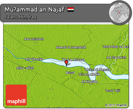 Physical 3D Map of Muḩammad An Najaf