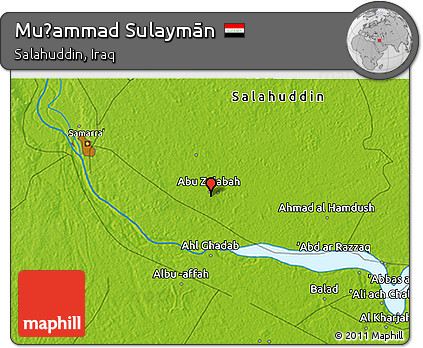 Physical 3D Map of Muḩammad Sulaymān