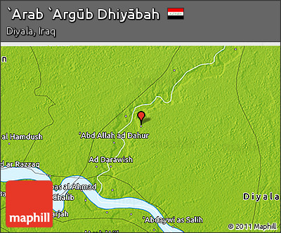 Physical 3D Map of `Arab `Argūb Dhiyābah