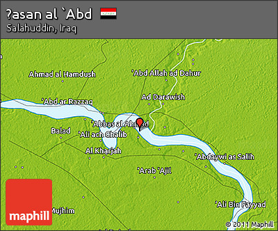 Physical 3D Map of Ḩasan Al `Abd