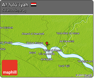 Physical 3D Map of Aḑ Ḑulū`īyah