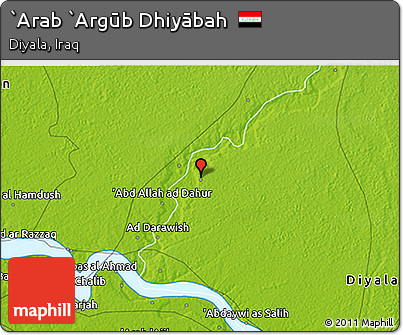 Physical 3D Map of `Arab `Argūb Dhiyābah