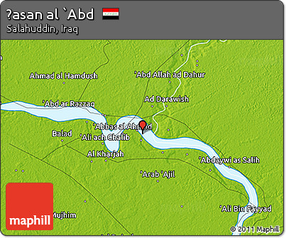Physical 3D Map of Ḩasan Al `Abd