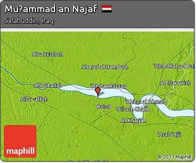 Physical 3D Map of Muḩammad An Najaf