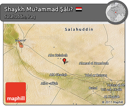 Satellite 3D Map of Shaykh Muḩammad Şāliḩ