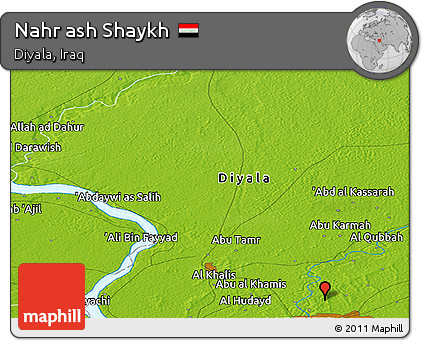 Physical Panoramic Map of Nahr Ash Shaykh