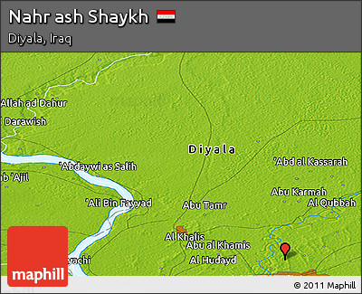 Physical Panoramic Map of Nahr Ash Shaykh
