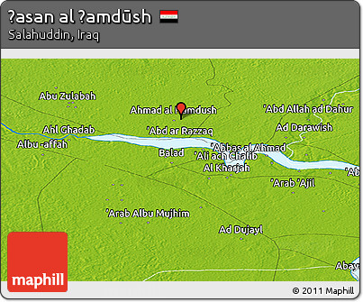 Physical Panoramic Map of Ḩasan Al Ḩamdūsh