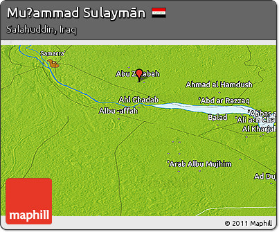 Physical Panoramic Map of Muḩammad Sulaymān