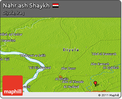 Physical Panoramic Map of Nahr Ash Shaykh