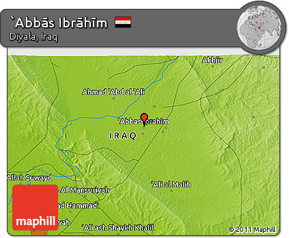 Physical 3D Map of `Abbās Ibrāhīm