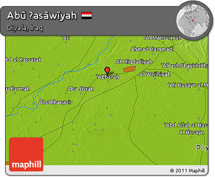 Physical 3D Map of Abū Ḩasāwīyah