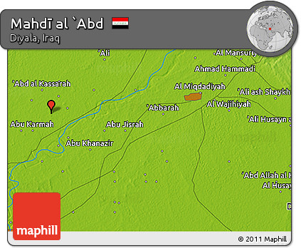 Physical 3D Map of Mahdī Al `Abd