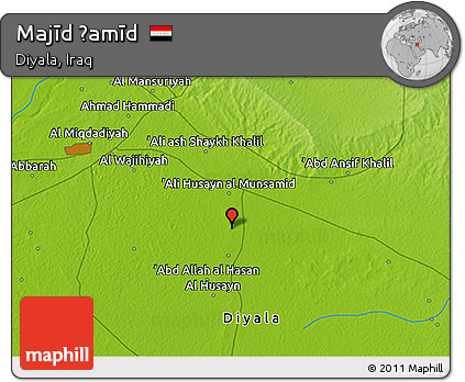 Physical 3D Map of Majīd Ḩamīd