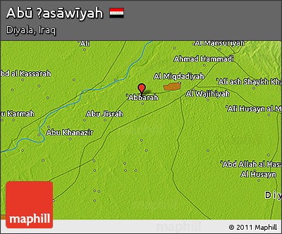 Physical 3D Map of Abū Ḩasāwīyah