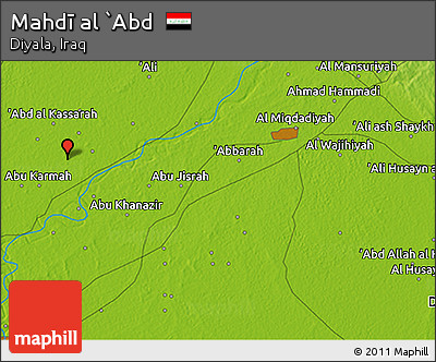 Physical 3D Map of Mahdī Al `Abd