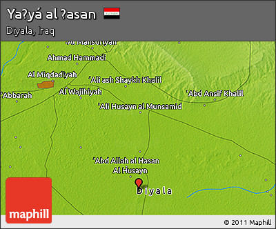 Physical 3D Map of Yaḩyá Al Ḩasan