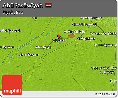 Physical 3D Map of Abū Ḩasāwīyah