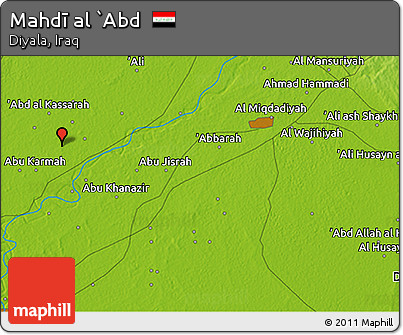 Physical 3D Map of Mahdī Al `Abd