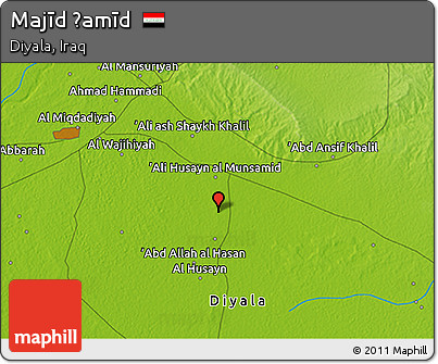 Physical 3D Map of Majīd Ḩamīd