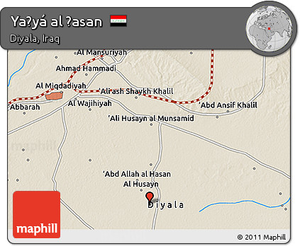 Shaded Relief 3D Map of Yaḩyá Al Ḩasan