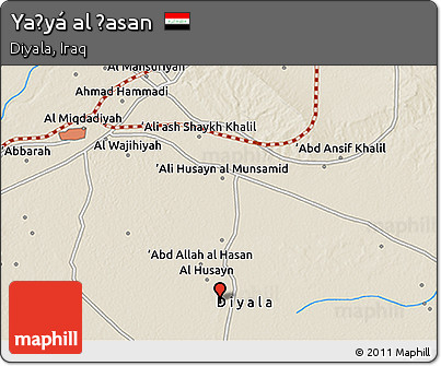 Shaded Relief 3D Map of Yaḩyá Al Ḩasan