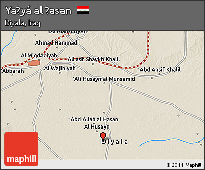 Shaded Relief 3D Map of Yaḩyá Al Ḩasan