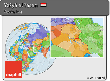 Political Location Map of Yaḩyá Al Ḩasan