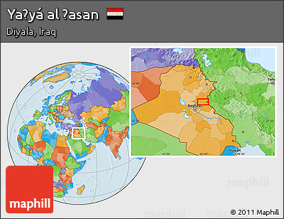 Political Location Map of Yaḩyá Al Ḩasan