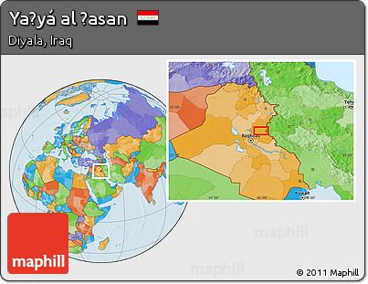 Political Location Map of Yaḩyá Al Ḩasan