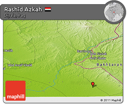 Physical Panoramic Map of Rashīd Azkah